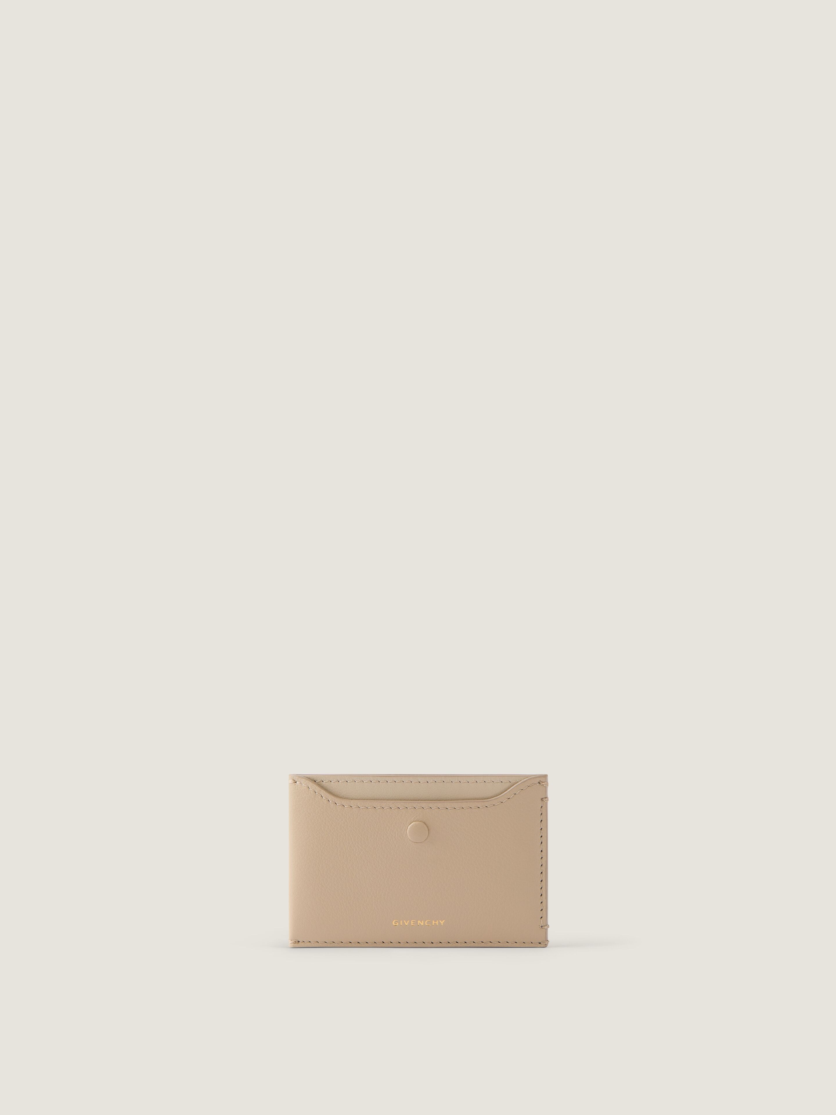 Day card holder in grained leather